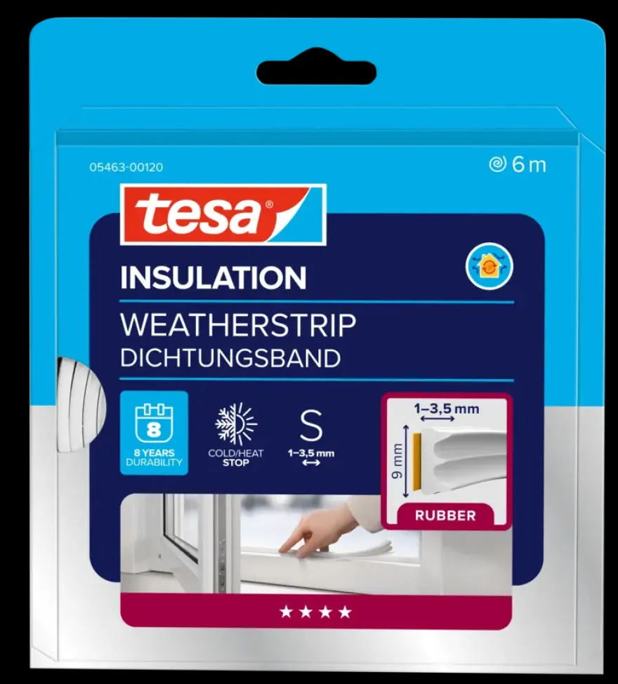 Tesa Tochtband E-profiel zelfklevend wit 6m