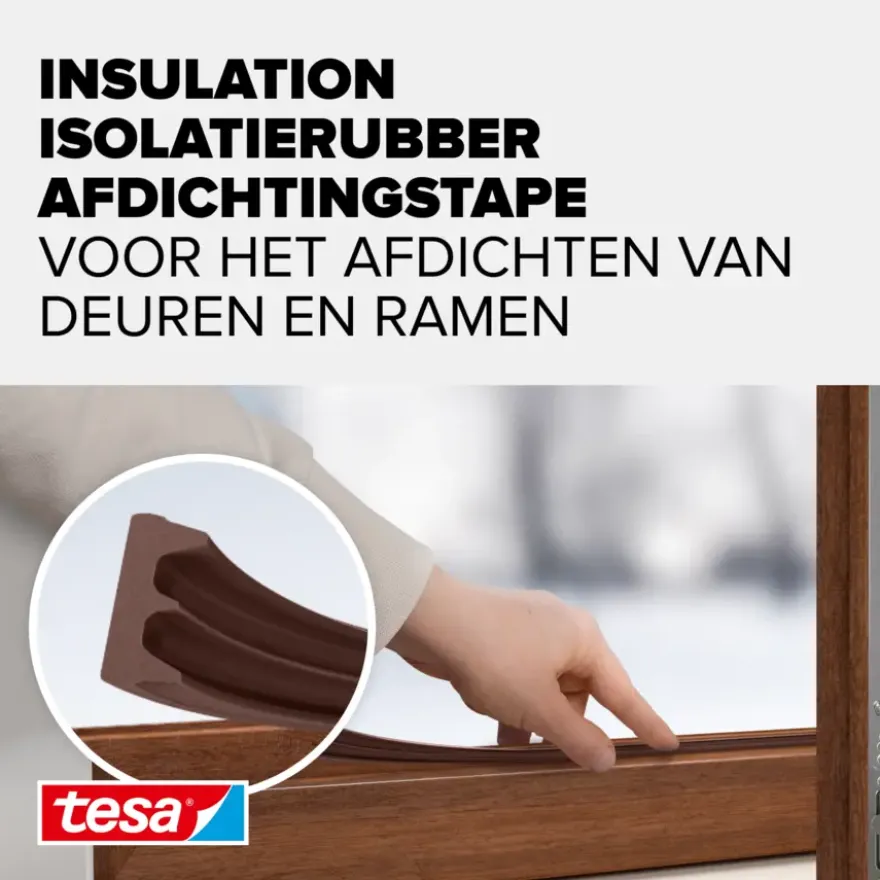Tesa Tochtband E-profiel zelfklevend bruin 25m