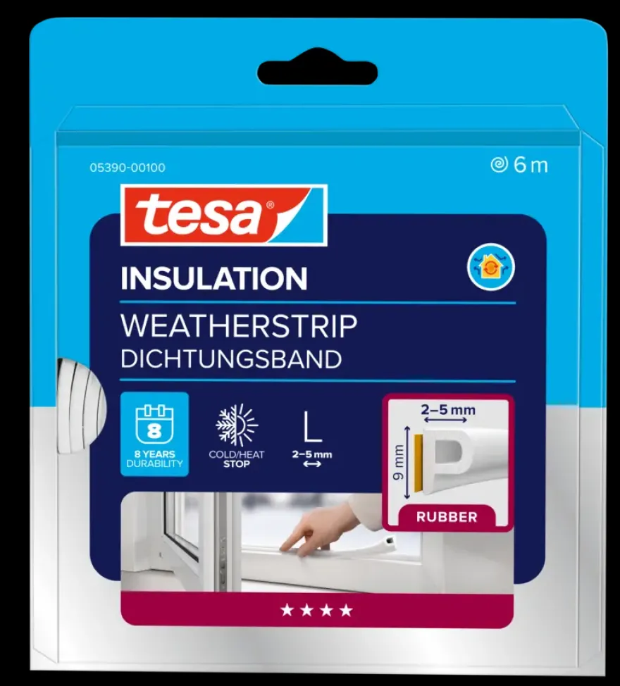 Tesa Tochtband P-profiel zelfklevend wit 6m