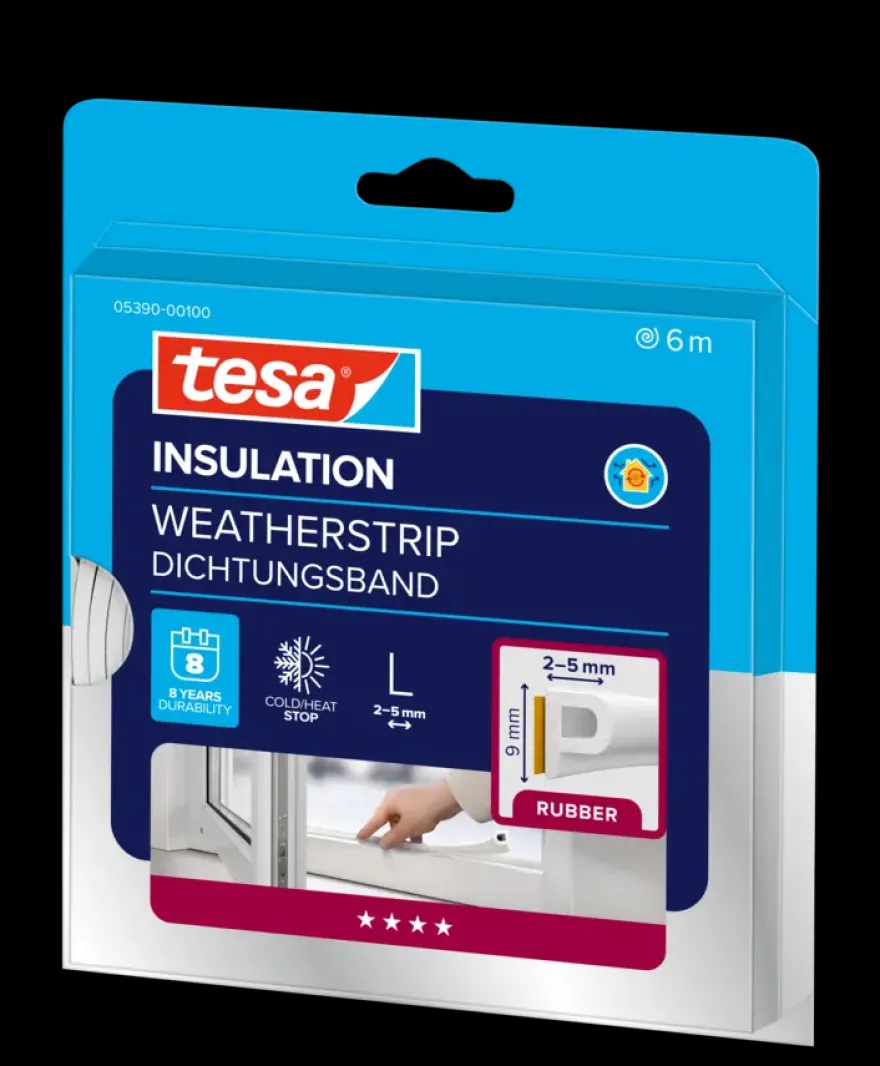 Tesa Tochtband P-profiel zelfklevend wit 6m