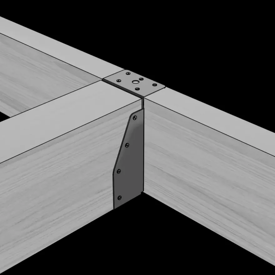 Waelbers balkdrager met lange lip 71 x 171 mm zwart