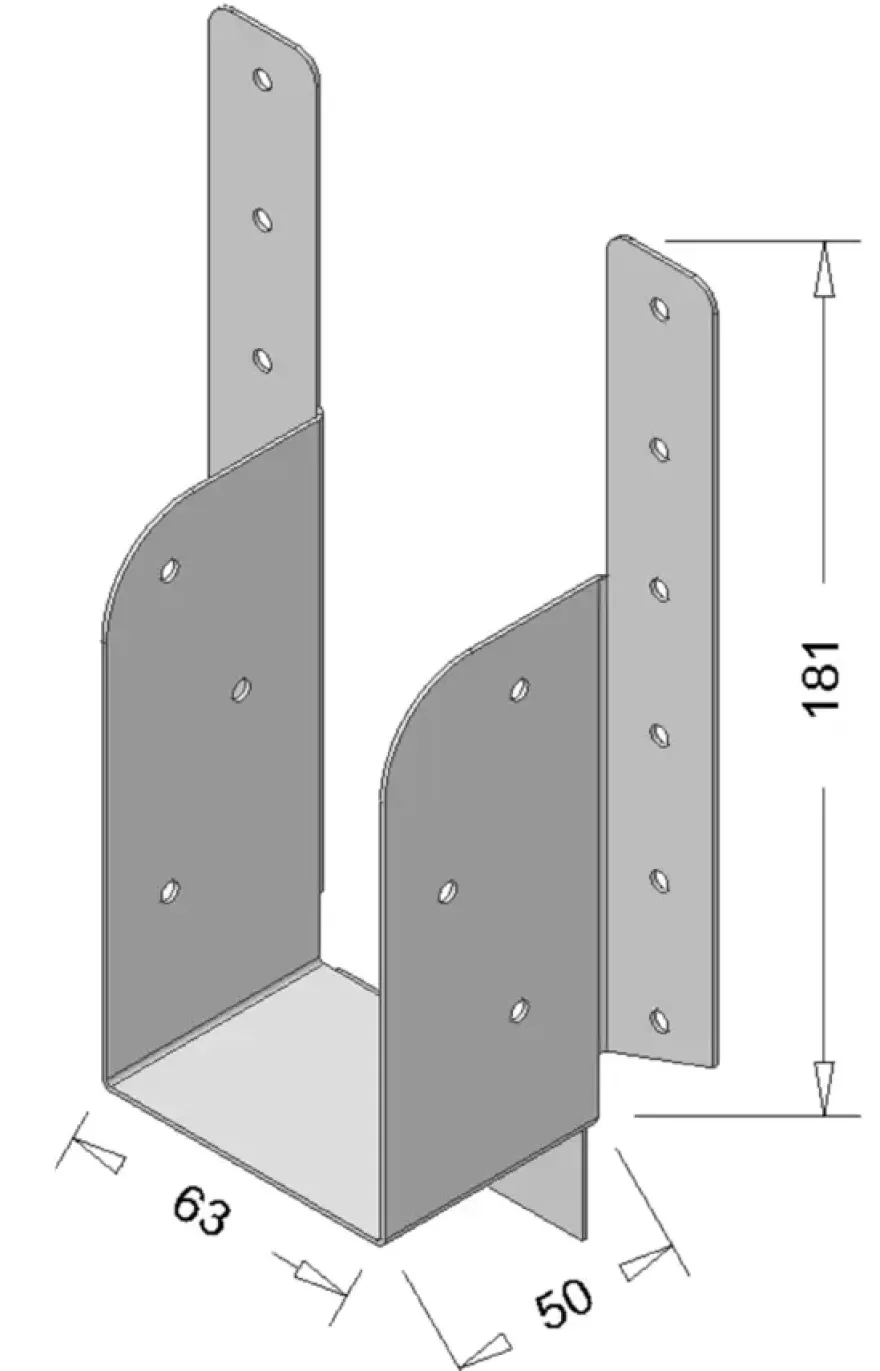 Waelbers raveeldrager met strip 190 x 63 mm verzinkt
