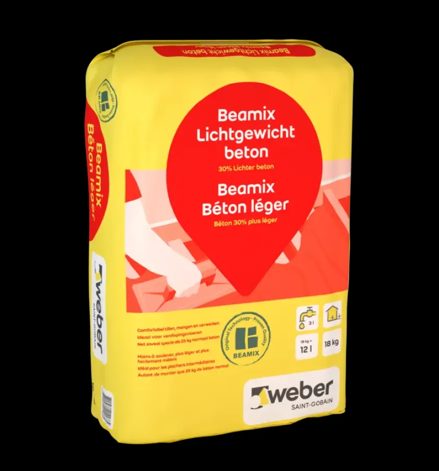 Weber Beamix lichtgewicht betonmortel grijs 18 kg